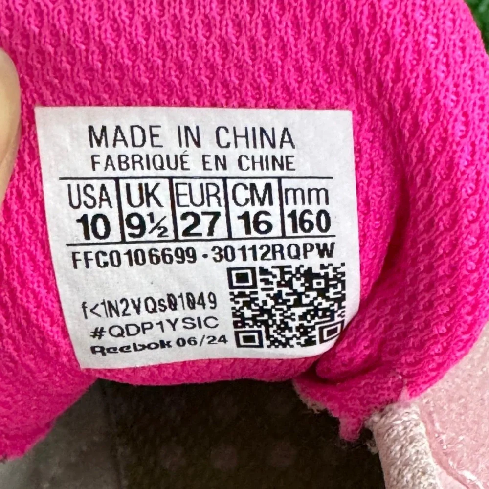 Reebok Kids Sneakers with‎ Pink and Green Floral Design Size 10